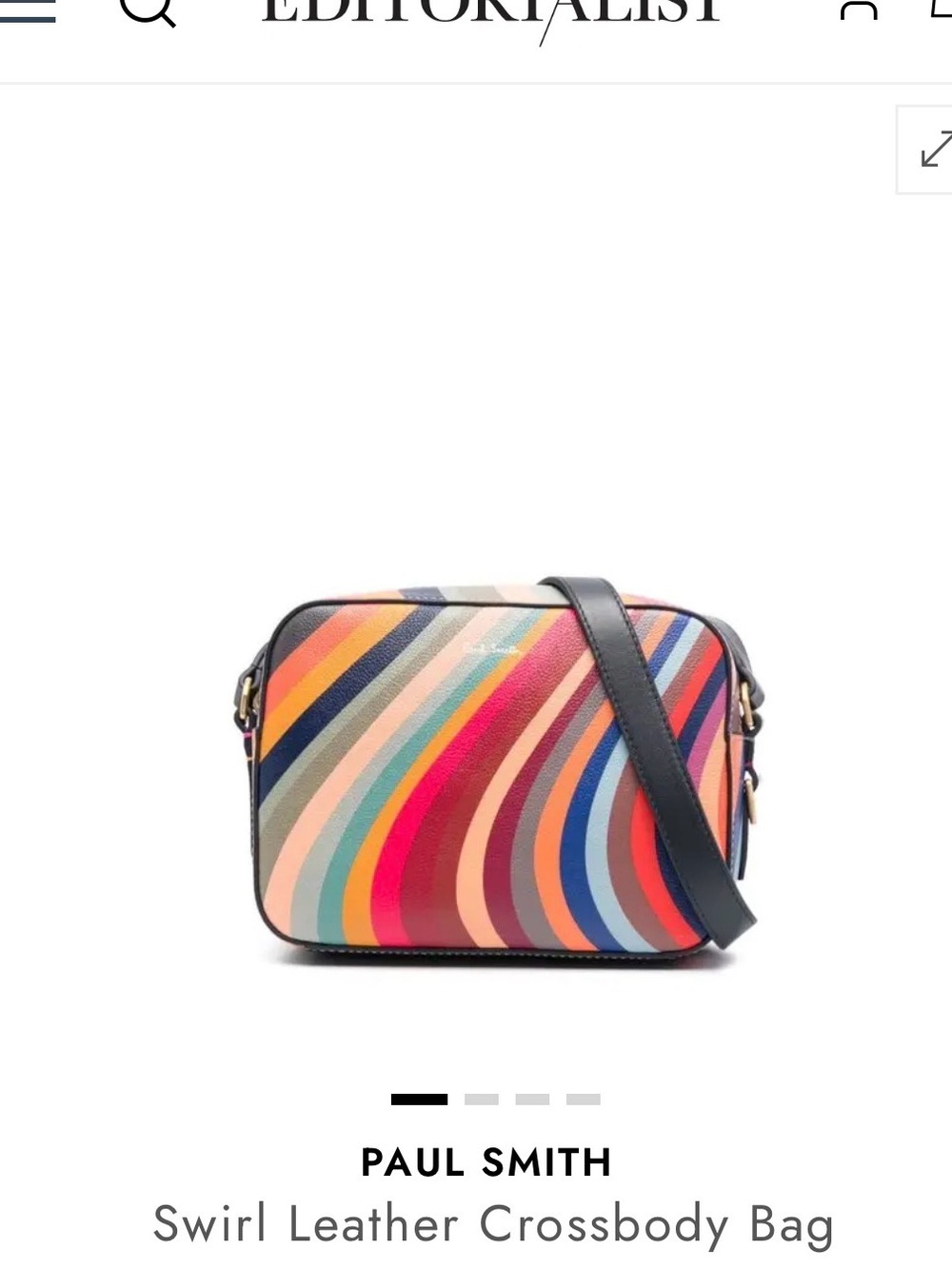 Paul Smith Multicolor Swirl Leather Crossbody Bag with Navy Strap